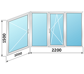 Теплое окно на балкон Rehau 3200x1500