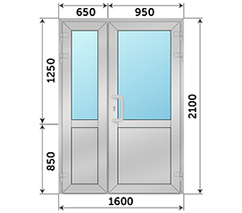 Полуторная дверь со стеклом Vidnal 1600x2100