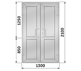 Двухстворчатая дверь глухая Vidnal 1300x2100