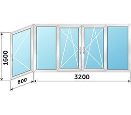 Окно на лоджию Vidnal 4000x1600