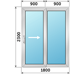 Полуторная дверь остекленная Vidnal 1800x2300